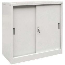 Нисък метален офис шкаф с плъзгащи врати - 90х40х90см