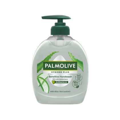 Течен сапун с помпа Palmolive Sensitive Higiene Plus Aloe с екстракт от алое, за чувствителна кожа - 300ml