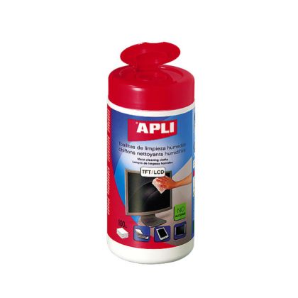Мокри почистващи кърпички за екрани - Apli Cleaning TFT, 100бр.