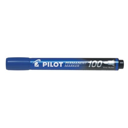 Перманентен маркер Pilot 100 с объл връх - син, зелен, червен, черен