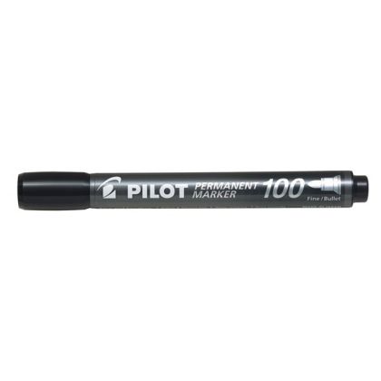 Перманентен маркер Pilot 100 с объл връх - син, зелен, червен, черен