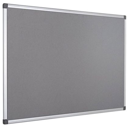 Коркова дъска Bi-Office с алуминиева рамка и  сиво покритие - 120x180см