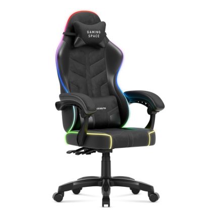 Геймърски стол Force 2.7 - RGB LED подсветка, велур