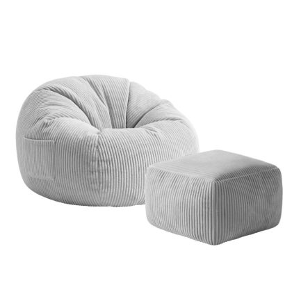 Фотьойл-пуф Comfy 3.0 с поставка за крака - сив