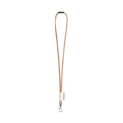 75096. SET Lanyard CORK Long (Ø 5 мм) с 9 мм карабинка и предпазна закопчалка Ø 5 мм