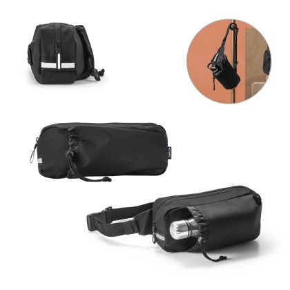 DELFOS POUCH. Чанта за кръста от 300D recycled polyester и 600D recycled polyester със светлоотразителни елементи