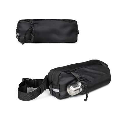 DELFOS POUCH SHINY. Чанта за кръста от 300D recycled polyester (лъскав финиш) и 600D recycled polyester със светлоотразителни елементи