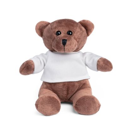 GRIZZLY. Плюшена играчка от полиестер, във формата на мече, с тениска