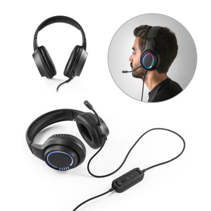 Thorne Headset RGB. ABS Геймърска слушалки с кабел, микрофон и RGB LED светлини