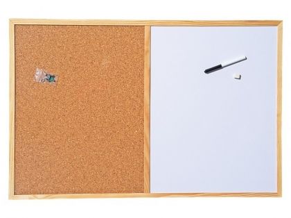 Бяло и корково табло с дървена рамка Bi-Office 40х60 cm