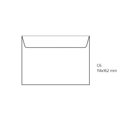 Плик бял C6 114x162mm - стикер по дългата страна - 25бр.