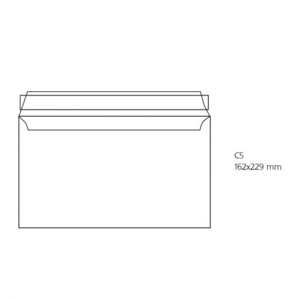 Плик С5 162 х 229 mm  бял стикер 100 бр.