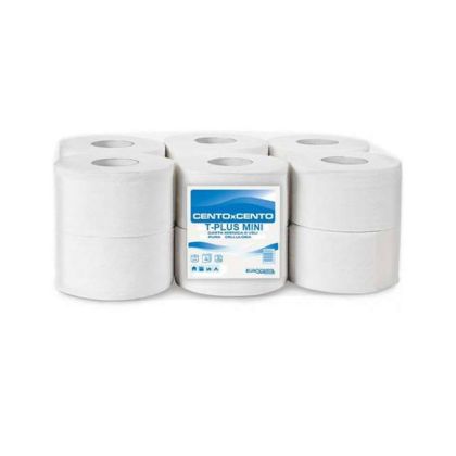Тоалетна хартия T-plus Mini Jumbo Soft Joy - двупластова