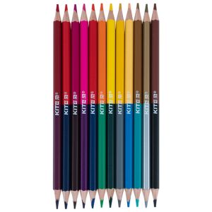 Цветни моливи Kite Dogs двустранни 12 бр.