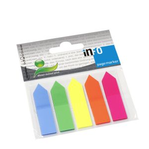 Лепящи индекси Info Notes PVC стрелка - 44х12mm - 5цвята x 25бр. 