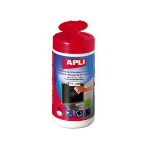 Мокри почистващи кърпички за екрани - Apli Cleaning TFT, 100бр.