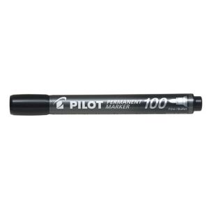 Перманентен маркер Pilot 100 с объл връх - син, зелен, червен, черен