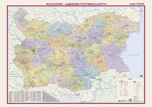 Стенна карта: Администативна карта на България - 150х107см
