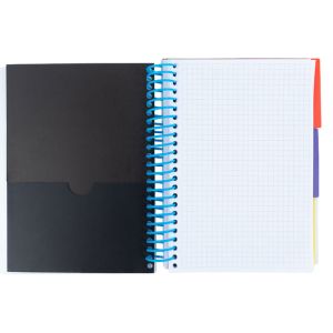 Тетрадка Axent - А5, 120 л. спирала, каре, PP разделители, син