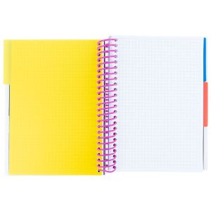 Тетрадка Axent - А5, 120 л. спирала, каре, PP разделители, лилав