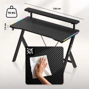 Геймърско бюро Hero 1.9 RGB, 120см