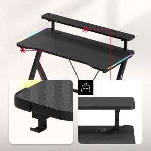 Геймърско бюро Hero 1.9 RGB, 120см