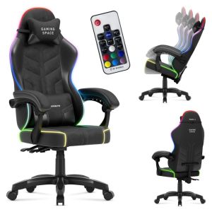 Геймърски стол Force 2.7 - RGB LED подсветка, велур