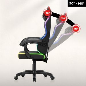Геймърски стол Force 2.7 - RGB LED подсветка, велур