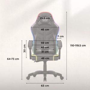 Геймърски стол Force 2.7 - RGB LED подсветка, велур