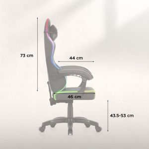 Геймърски стол Force 2.7 - RGB LED подсветка, велур
