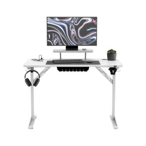 Бюро Leader 5.1 с поставка за монинтор - 115см, бял