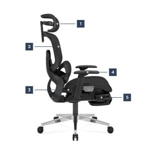 Мениджърски стол Expert 9.3 с поставка за крака - черен