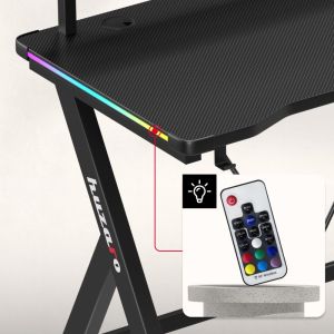 Геймърско бюро Hero 1.9 RGB, 120см, черен