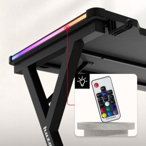 Геймърско бюро Hero 2.3 RGB, 120см, черен