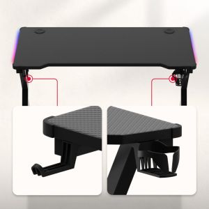 Геймърско бюро Hero 2.3 RGB, 120см, черен