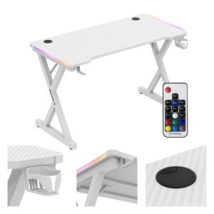 Геймърско бюро Hero 2.3 RGB, 120см, бял