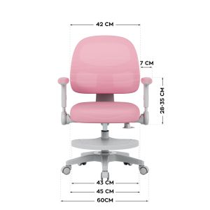 Детски въртящ се стол стол Junior 5.0 - розов