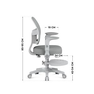 Детски въртящ се стол Junior 5.0 - сив