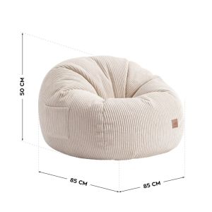 Фотьойл-пуф Comfy 3.0 с поставка за крака - бежов