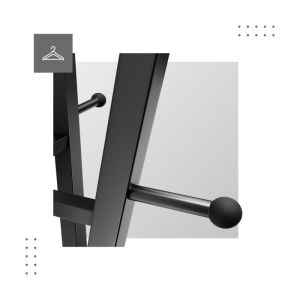 Метална закачалка за дрехи Host 5.0 - 1820mm, черен