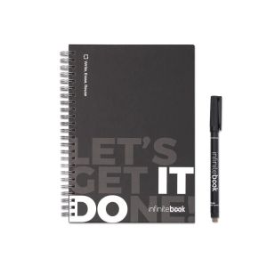 STARTER KIT INFINITEBOOK. Комплект „Infinitebook” с твърда корица, 1 комплект за почистване, 1 маркер и 1 държач за химикалка