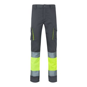 VL ZEUS LARGE. Двуцветни еласични панталони с много джобове (240 г/м²), от памук (46%), ЕМЕ (38%) и полиестер (16%)
