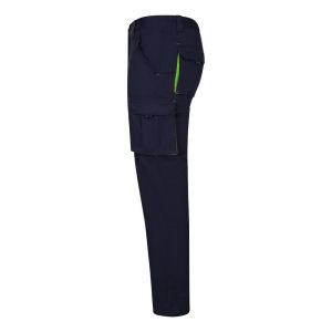 VL FIDES. Двуцветни еластични панталони с много джобове (240 г/м²), от памук (46%), ЕМЕ (38%) и полиестер (16%)