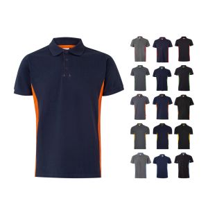 VL SUPAY. Двуцветна поло риза с пике (180 g/m²), къс ръкав, от памук (60%) и полиестер (40%)