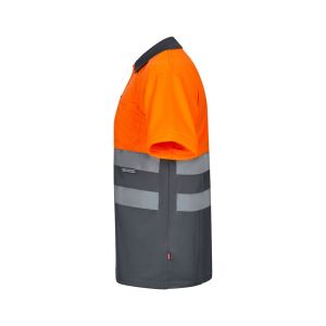 VL CUPID LARGE. Двуцветна поло риза тип „орлово око“ (160 g/m²) с къси ръкави, от полиестер (100%)