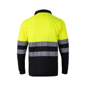VL VULCAN LARGE. Двуцветна поло риза тип „ орлово око“ (160 g/m²) с дълги ръкави, от полиестер (100%)