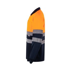 VL VULCAN LARGE. Двуцветна поло риза тип „ орлово око“ (160 g/m²) с дълги ръкави, от полиестер (100%)
