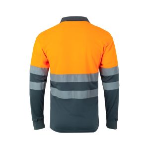 VL VULCAN LARGE. Двуцветна поло риза тип „ орлово око“ (160 g/m²) с дълги ръкави, от полиестер (100%)