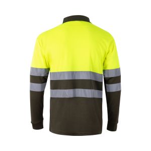VL VULCAN LARGE. Двуцветна поло риза тип „ орлово око“ (160 g/m²) с дълги ръкави, от полиестер (100%)
