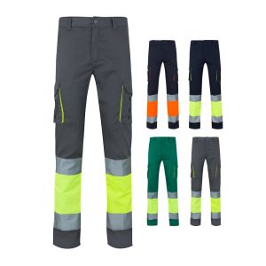 VL ZEUS. Двуцветни еластични панталони с много джобове (240 г/м²), от памук (46%), ЕМЕ (38%) и полиестер (16%)
